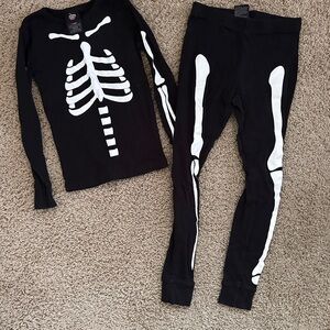 Skeleton Print Kids Pajama Set